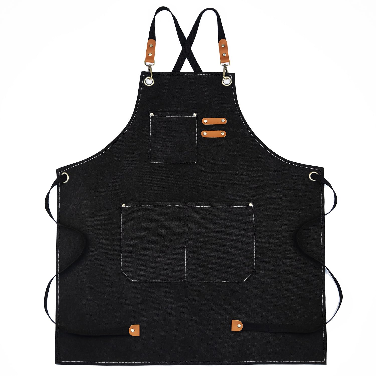 SGHE Cotton Canvas Apron for Men Women with Pockets, Cross Back Apron for Kitchen Cooking Baking Chef Artist Painting Work Aprons for wood worker, Garden, Restaurant, Bartender, Barista