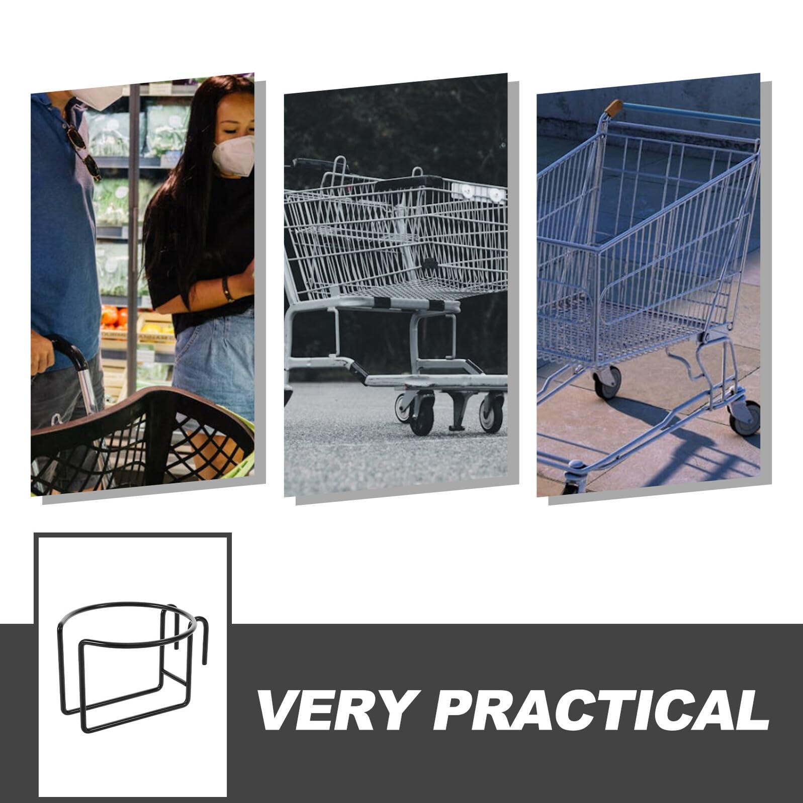 2 Stück Teiliges Einkaufswagen Becherhalter aus Metall Universeller Trolley Getränkeständer Faltbarer Halter für Kaffeetassen und Flaschen Praktische Aufbewahrung für