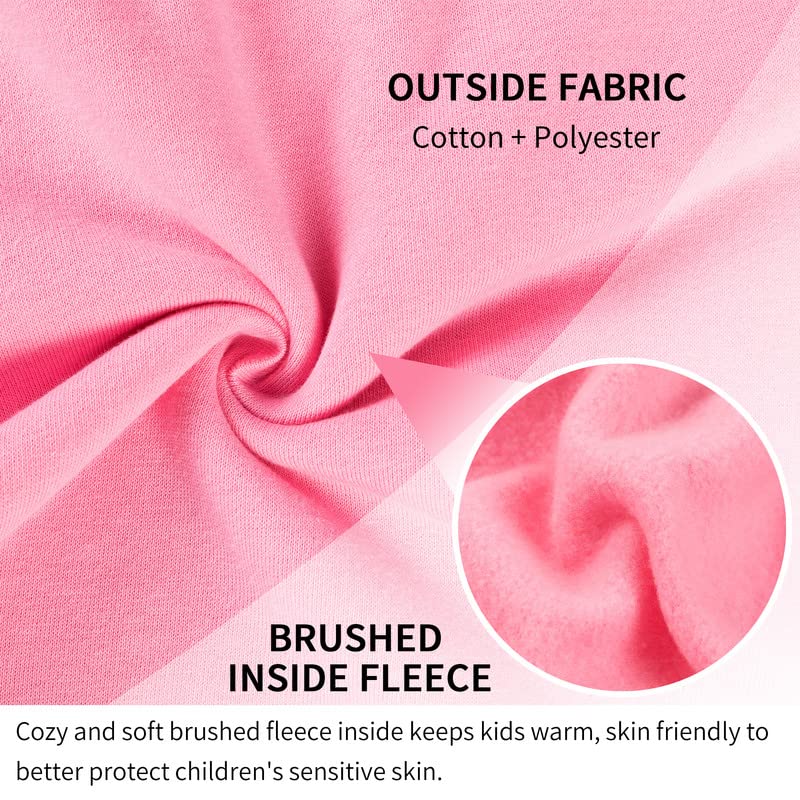 Image of DOTDOG Kids Unisex Soft Brushed Fleece Pull-on Jogger Sweatpants Basic Casual Pants for Boys or Girls (5-6 Years)(Pink, s)