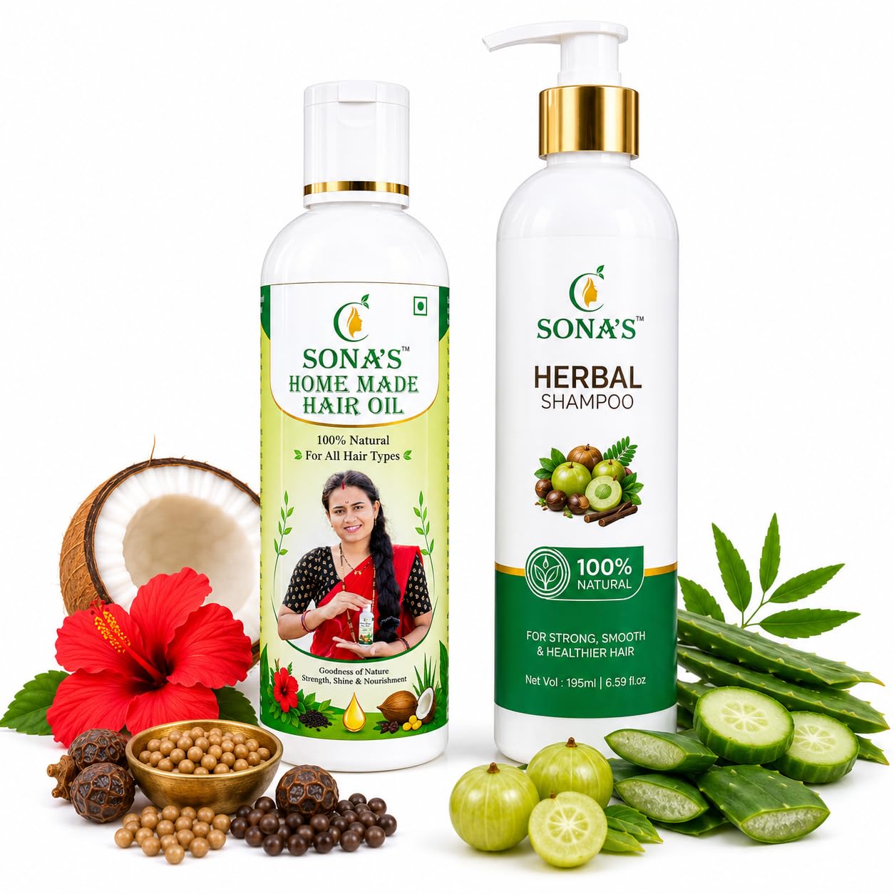 Sona’s Herbal Hair Oil & Shampoo Combo | 100% Natural Hair Care for Strong, Smooth & Healthy Hair | Helps Reduce Hair Fall & Nourishes Hair Roots-picture-16