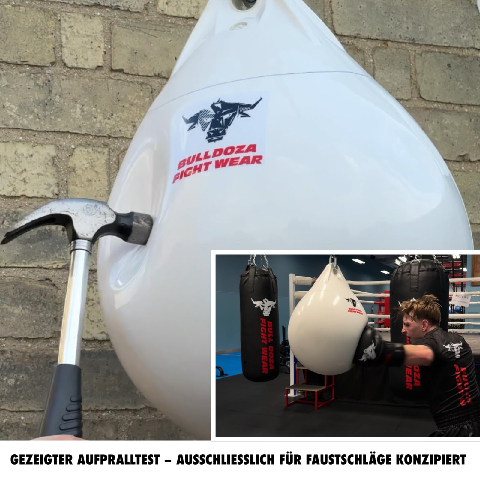 Bull Doza Weißer Wasser-Boxsack – Wassergefüllter Box-Trainingssack – Langlebig (Small/Medium/Large)