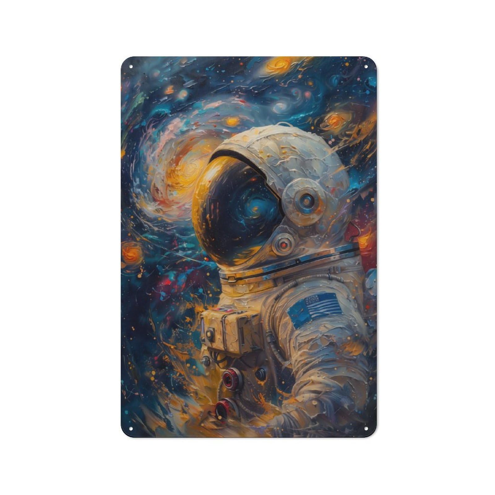 Junmoney Astronaut In Space For Living Room Or Hallway, Rustic Metal Sign 30X20cm, For Home Interiors, Feature Walls And Decorative Displays