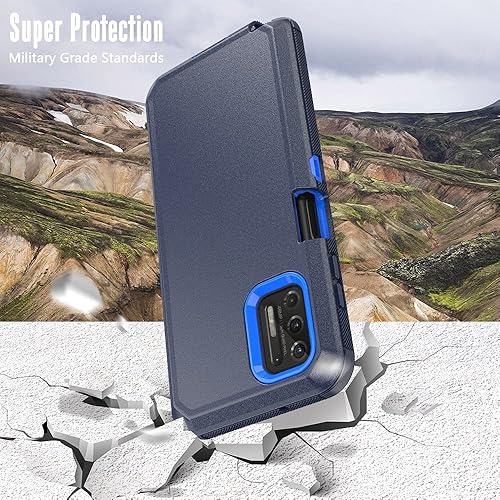 Miniatura 5 de Funda protectora para Moto G Stylus 2021, resistente, a prueba de golpes, con funda para clip para cinturón para Motorola G Stylus 2021 (azul marino)