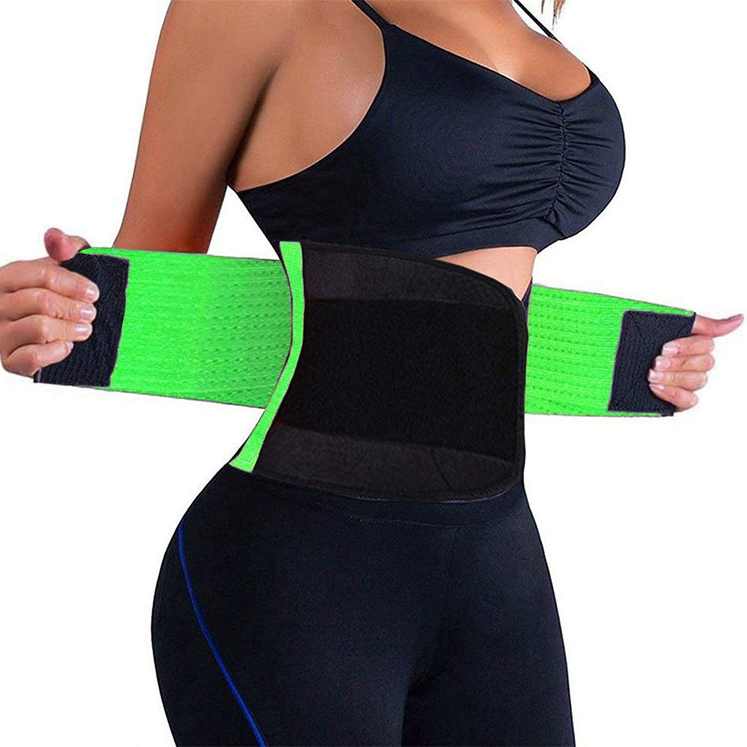 ADA Women Waist Trainer Belt - Slimming Sauna Waist Trimmer Belly Band Sweat Sports Girdle Belt Lumbar Support Back Brace Workout Belt-Green (B07W7THRDY) Amazon Price History, Amazon Price Tracker