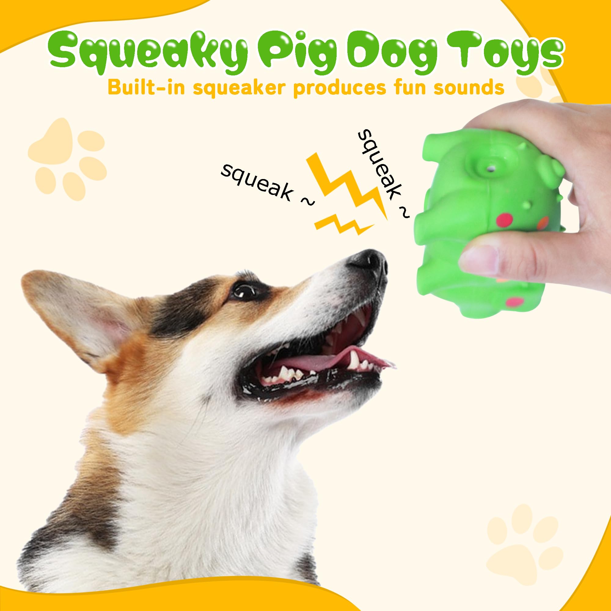 Juguetes chirriantes para perros de 4 pulgadas, paquete de 3, mini juguetes de látex para perros, juguetes masticables duraderos para perros pequeños y medianos, juego interactivo