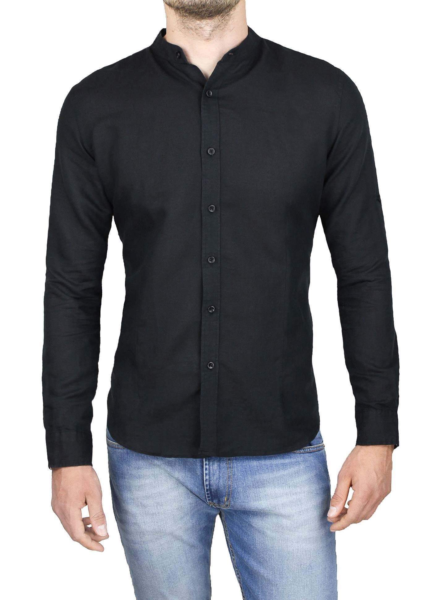 Camicia Lino Uomo Sartoriale Primavera Estate Casual Elegante