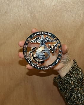 USMC ROUND EMBLEM MAGNET 4 "x4" SEMPER FI Truck SUV Auto Decal Magnet 4 "x 4"
