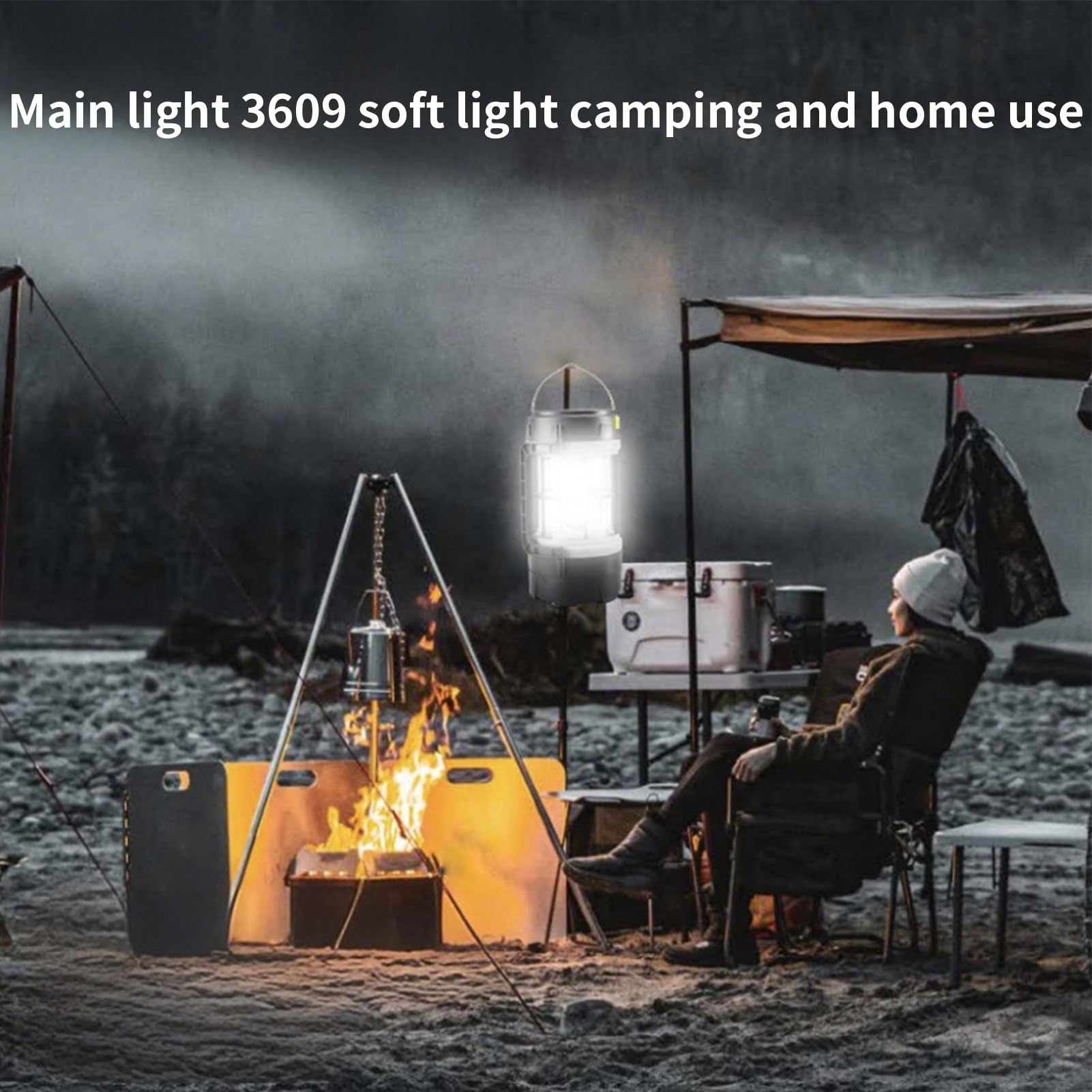 Linterna De Camping Recargable, Linterna Solar LED, Luz Tienda Campaña De Alta Luminosidad, 5 Modos, Carga USB, Lámpara SOS, Compatible Con Carga Teléfono Móvil, Para Cortes Luz, 16,7x8,7x8,7cm