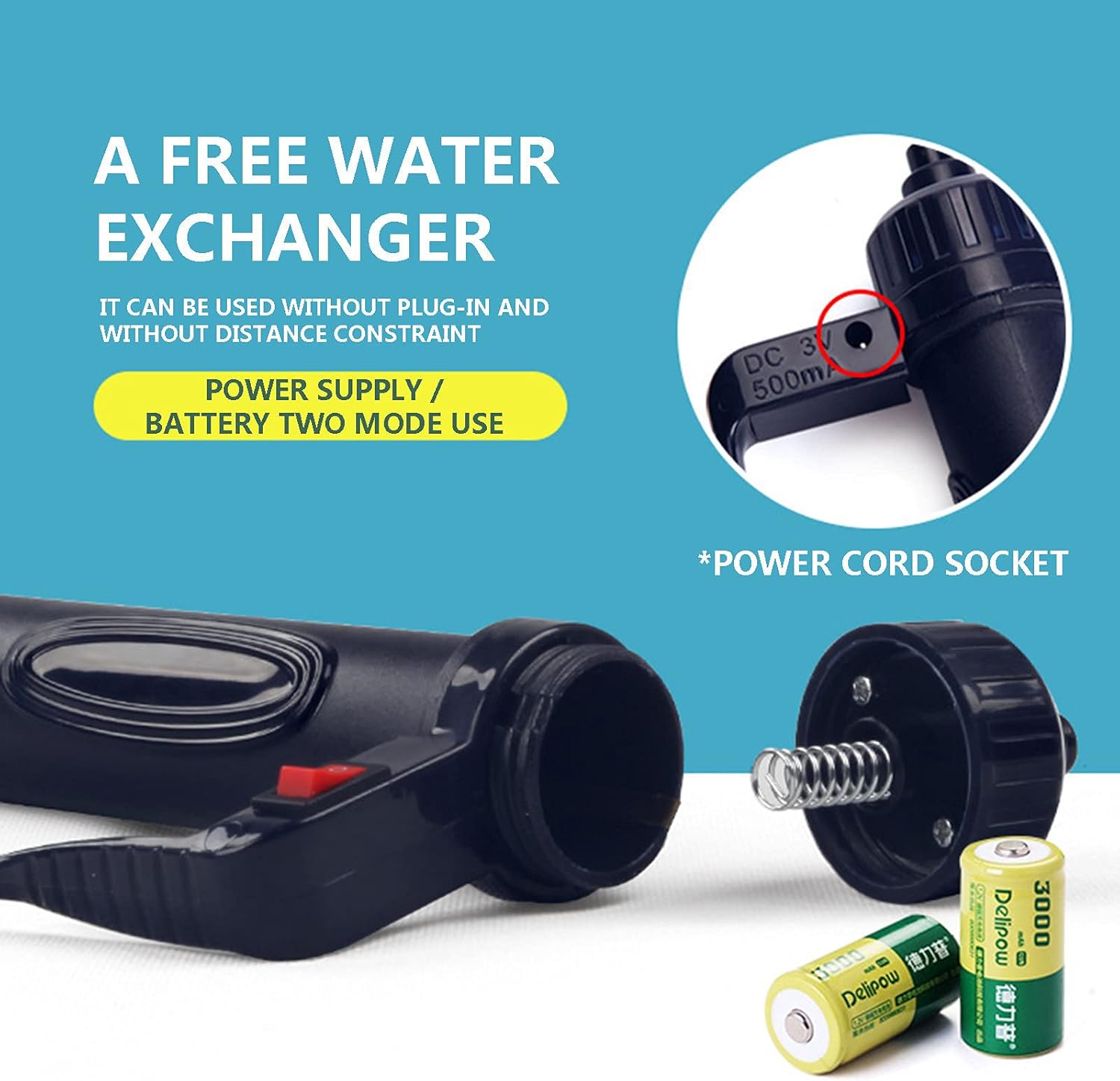 Multifunctional Electric Fish Tank Vacuum-Cleaner Syphon Operated Aquarium Gravel Water Filter Water Changer Sand Washer (A 1pc)