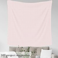 Vista 3 de jejeloiu The Yard, tela de tapicería a cuadros para sillas, tela decorativa impermeable para exteriores, 1 yarda, blanco y rosa