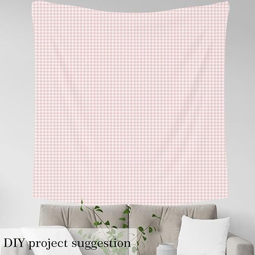 Miniatura 3 de jejeloiu The Yard, tela de tapicería a cuadros para sillas, tela decorativa impermeable para exteriores, 1 yarda, blanco y rosa