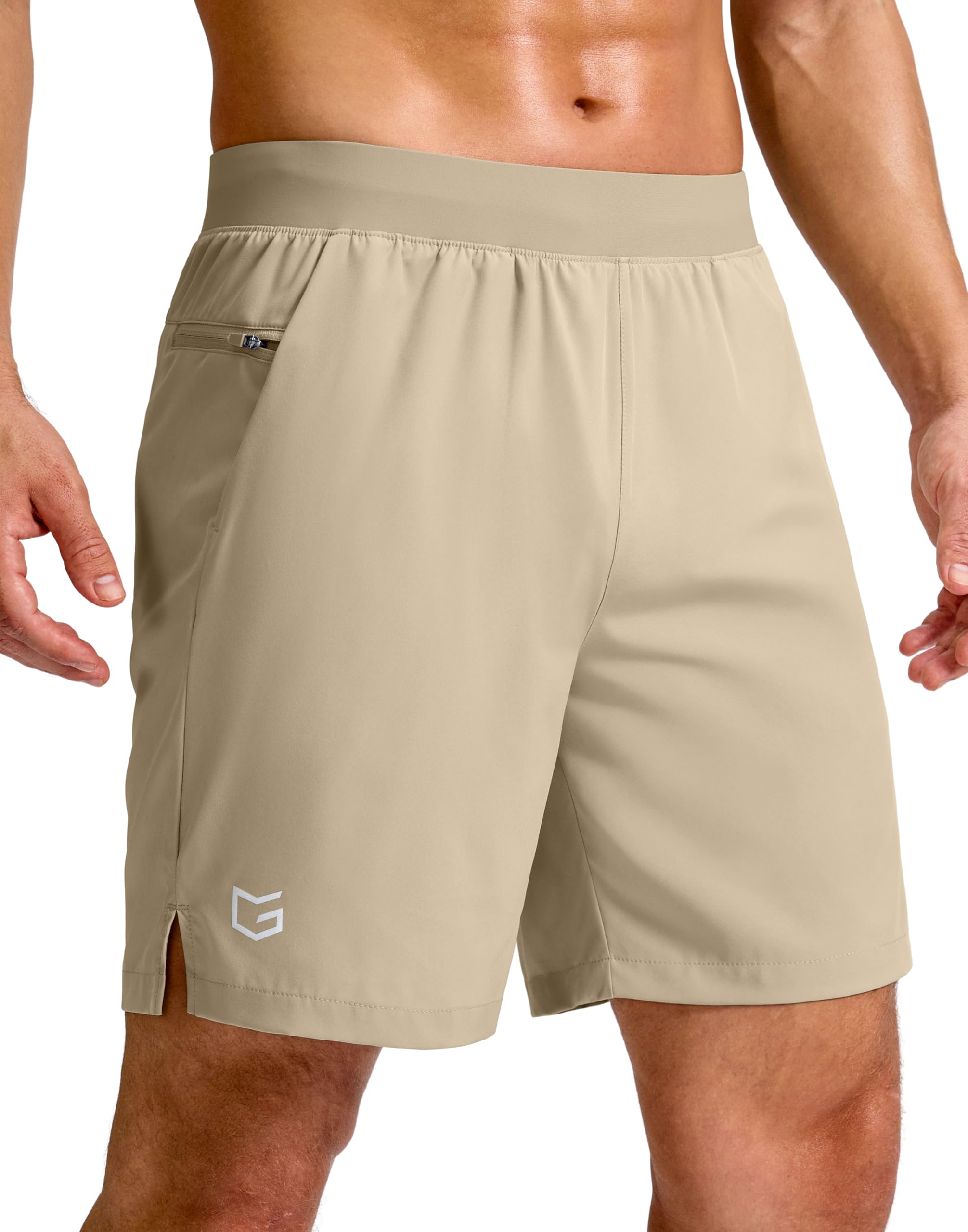 G Gradual Mens Athletic Running Shorts 7 5 9 Zipper Pocket Lightweight Workout Gym Quick Dry Shorts Golf