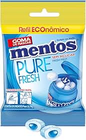 Refil de Gomas de Mascar, Mentos, Pure Fresh Mint, Sem Açúcar, Sabor de Menta - 56g | 28 Unidades