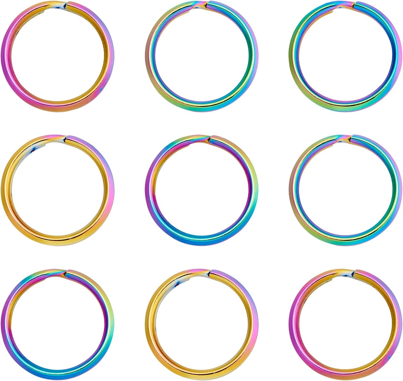 10Pcs 20mm Stainless Steel Keychain Rings - 3/4 Inch Flat Round Split Rings For Keys & DIY Crafts