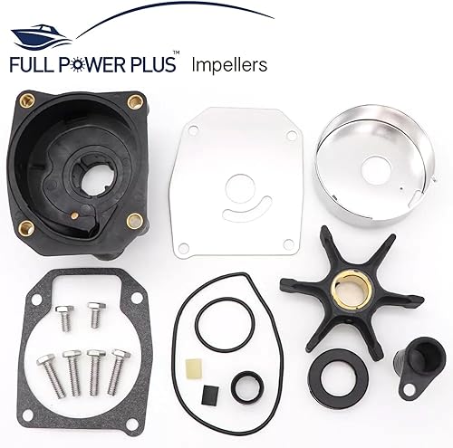 Miniatura 7 de 60HP 65HP 70HP 75HP 75HP Evinrude Johnson Bomba de Agua Kit de Reconstrucción Reemplazo Con Carcasa Llave 432955 OMC Sierra 18-3389