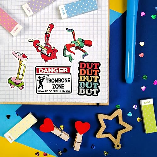 Miniatura 9 de BulbaCraft 100 piezas de calcomanías y pegatinas para portátil de banda de marcha - Regalos para bateristas, cosas de banda de marcha, regalos para