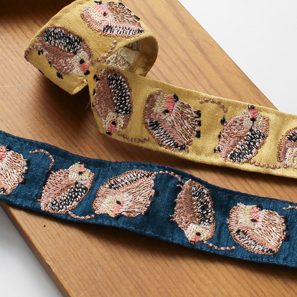 Amazon.co.jp: インド 刺繍 リボン はりねずみ 約30mm幅 1m単位カット