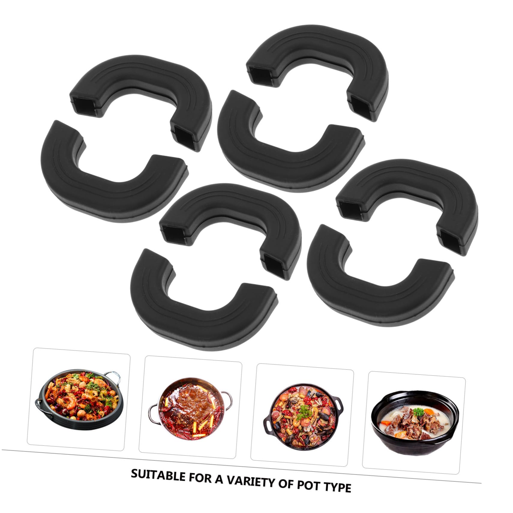 Garneck 4 Piezas Fundas Protectoras de Silicona para Asas de Ollas Resistentes al Calor y Antiescaldaduras para Cocina y Cómoda