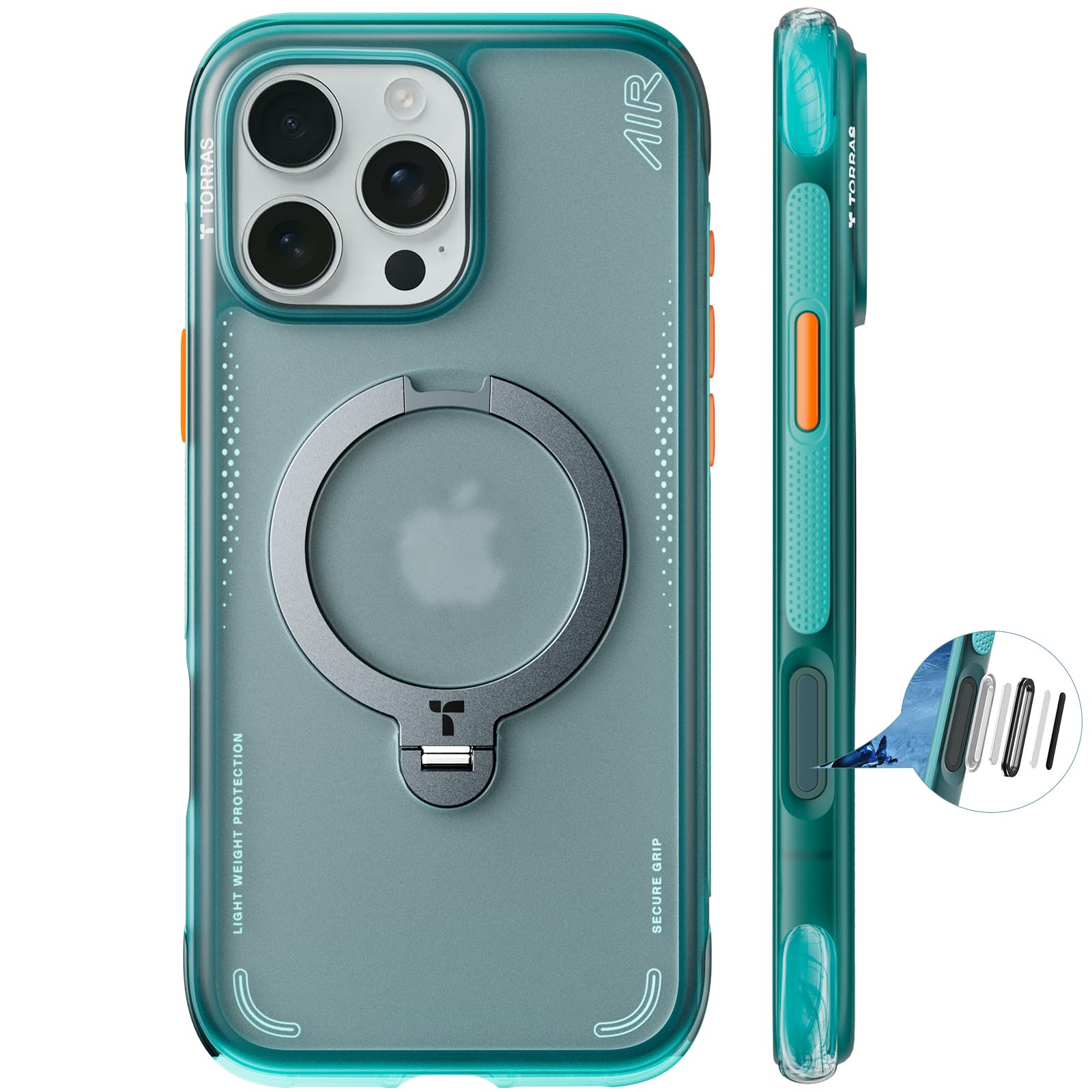 Amazon.co.jp: TORRAS iPhone 16 Pro Max 用 ケース「Ostand Q3 Air