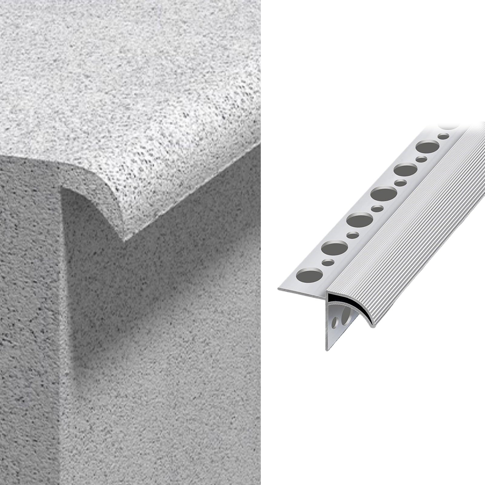 Viiguiy W20mm/0.8In Concealed Aluminum Rain Diverter, Prevents Moisture Drip Edge Flashing Profile, Guides Rainwater Away Wall Eaves Edge Trim, Embedded Installation(,L2.1m/6.9Ft)
