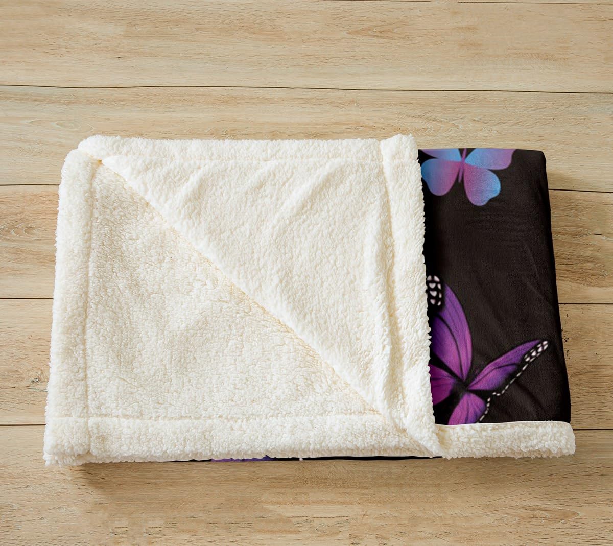 Manta Sherpa de mariposa, manta de forro polar de mariposa morada, manta de felpa de mariposa voladora para niños y niñas, manta mullida de mariposa colorida