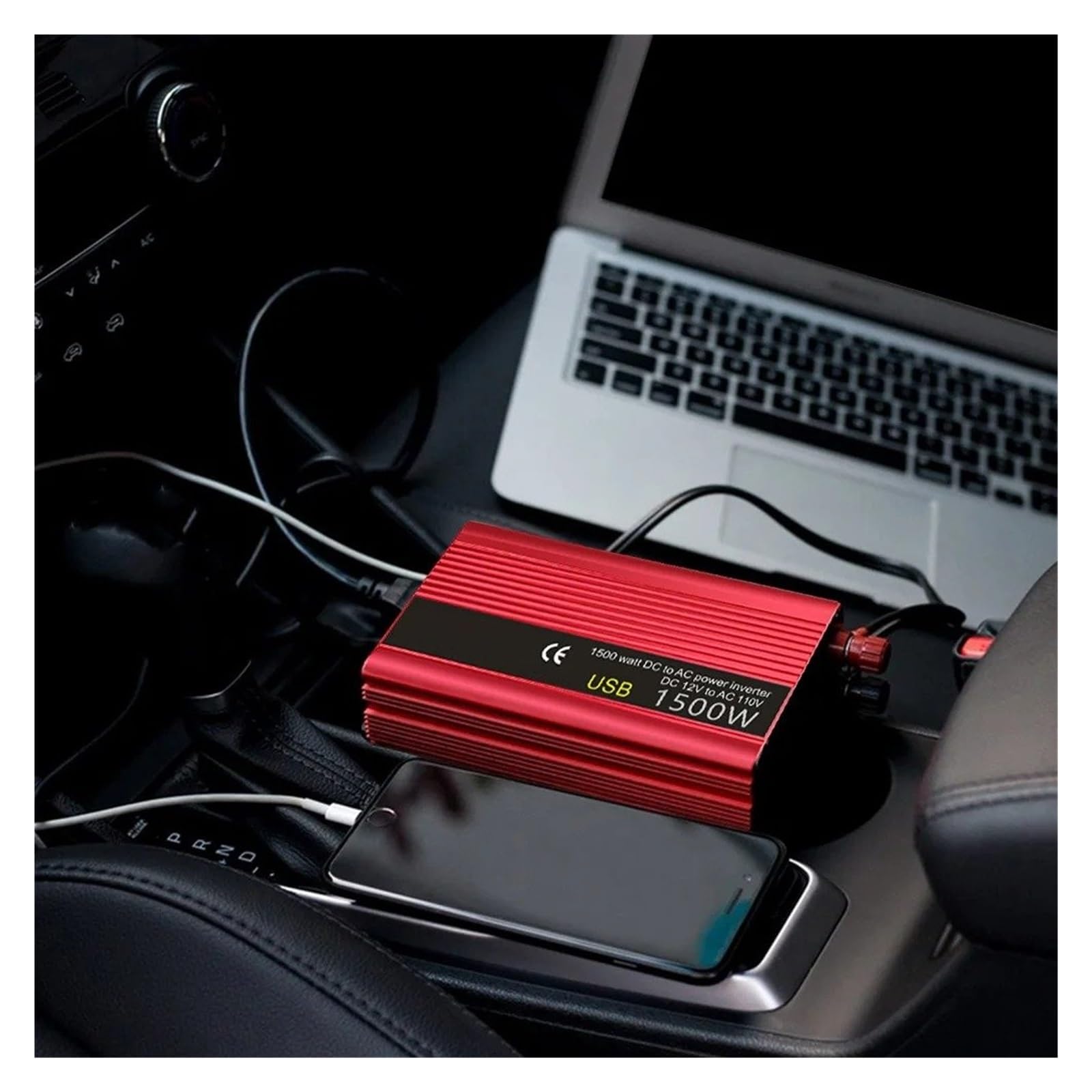 Inversor Corriente Inversor Portátil 1500 W 2000 W 2600 W 12 V 110 V 60 Hz para Uso Doméstico con Enchufe Estadounidense Accesorios para Automoción Convertidor(12V 2600W US 60HZ)