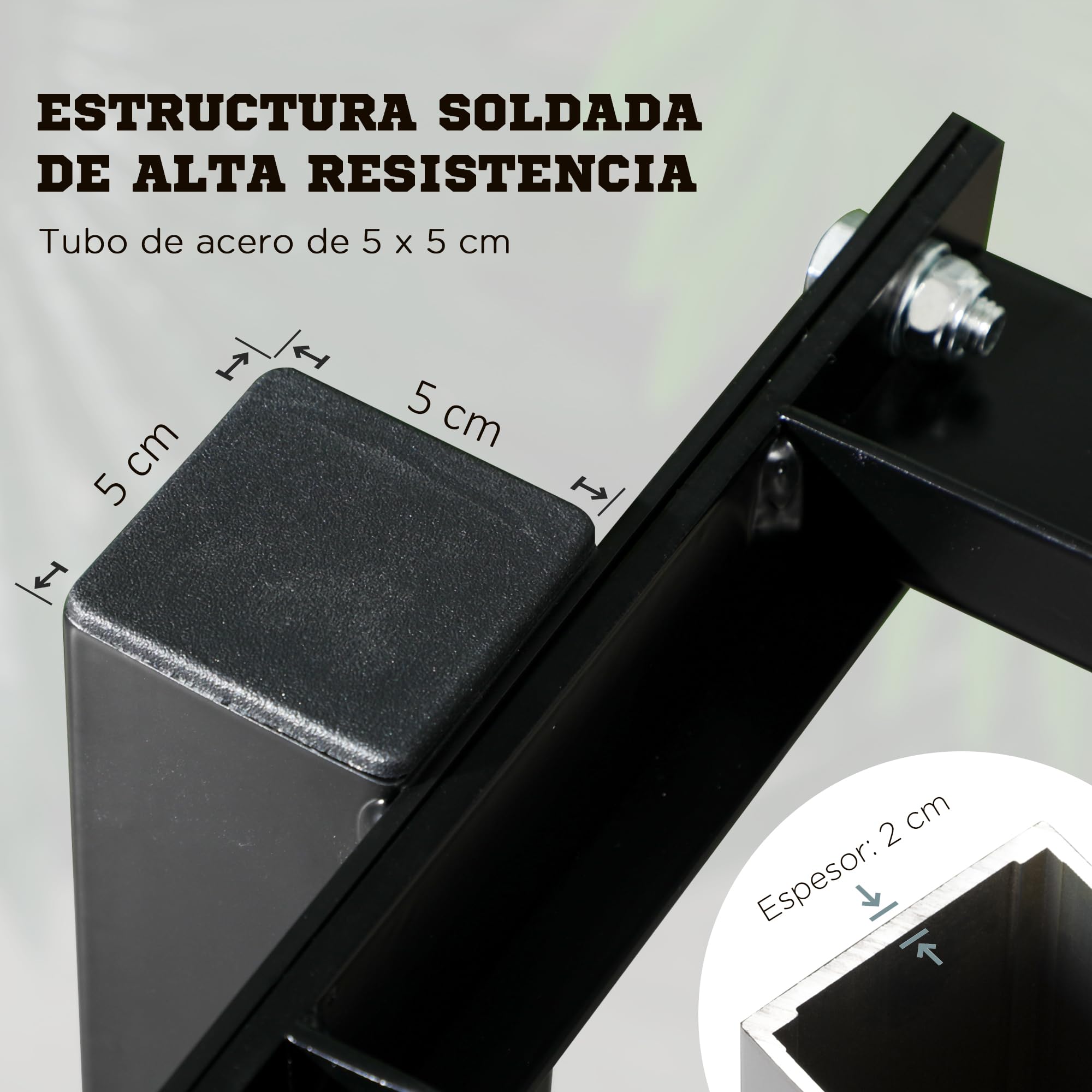SPORTNOW Estante para Mancuernas 2 Niveles Acero 94x52,5x82 cm Negro | Soporte de Almacenamiento para Mancuernas, para Gimnasio en Casa o Oficina, Carga 270 kg
