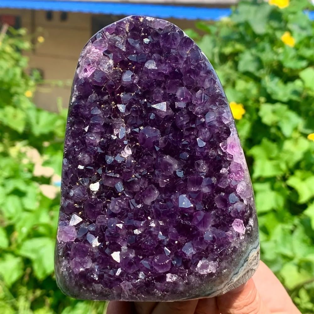 MDBJTCYZN Stone Uruguary Purple Amethyst Cluster Geode Crystal Decoration(250-300g)