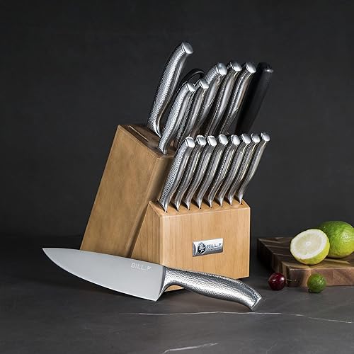 Miniatura 6 de Juego de cuchillos con cuchillos de cocina tabla de cortar molinillo de sal y pimienta juego de 17 piezas de cuchillos de acero inoxidable ultra