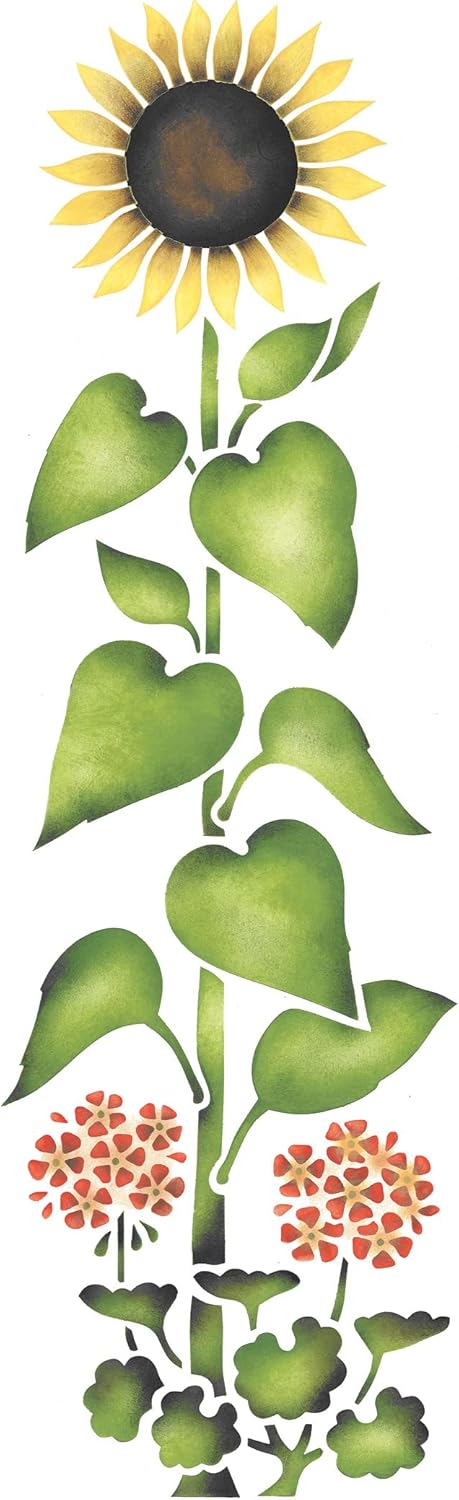Tall Sunflower Wall Stencil SKU #984 by Designer Stencils
