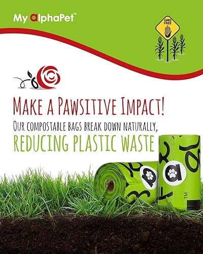 Miniatura 9 de Rollo de relleno de bolsas para desechos del perro, tamaño grande 9 x 13 pulgadas, ecológico a un alto nivel ASTM D6400 clasificado, bolsas a prueba