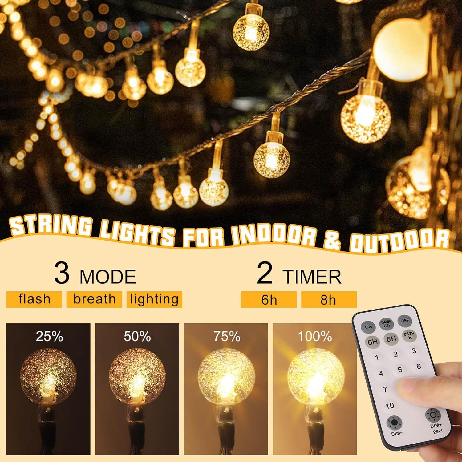 Jeweled Globe String Lights Gemstone Fairy Lights By Light Style