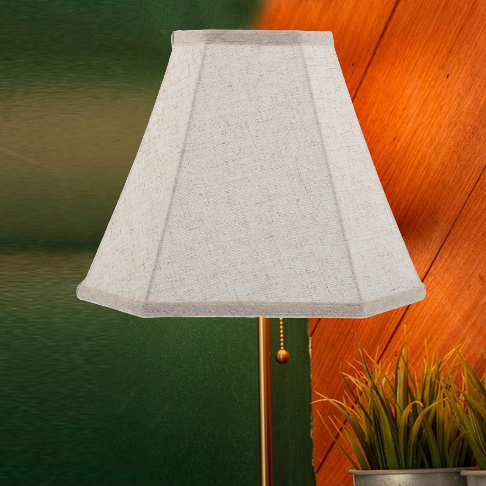 Pantalla de Lámpara de Mesa Cuadrada de Tela, 1cm Spider Fitter