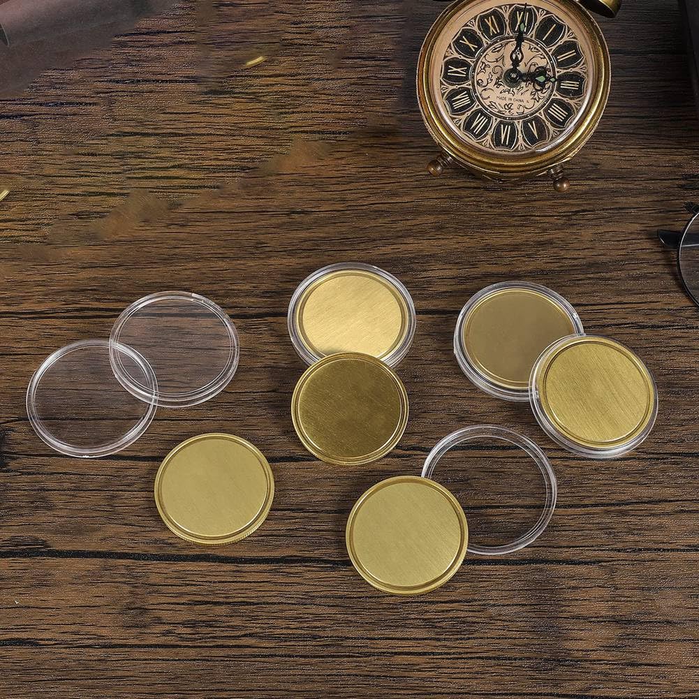 10 Monete Vuote In Ottone 40 Mm Twotrees - Per Incisione Fai Da Te, Collezionismo, Regali - Foto 6