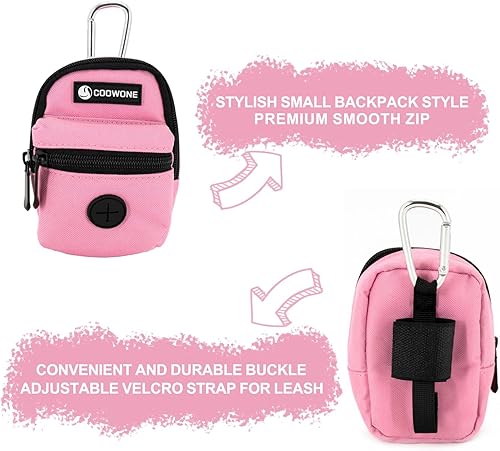 Miniatura 5 de Bolsa de golosinas para perros, soporte para bolsas de excrementos de perro para correas, contenedor de aperitivos para mascotas con bolsa pequeña