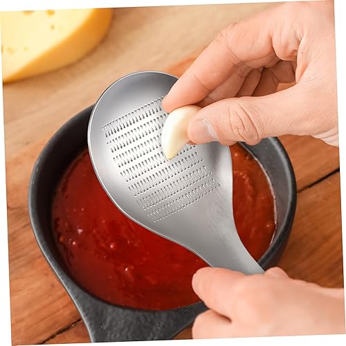 Miniatura 6 de 2 ralladores de acero inoxidable en forma de cuchara, herramientas de cocina versátiles para picar ajo, frutas y verduras, diseño para un uso sin