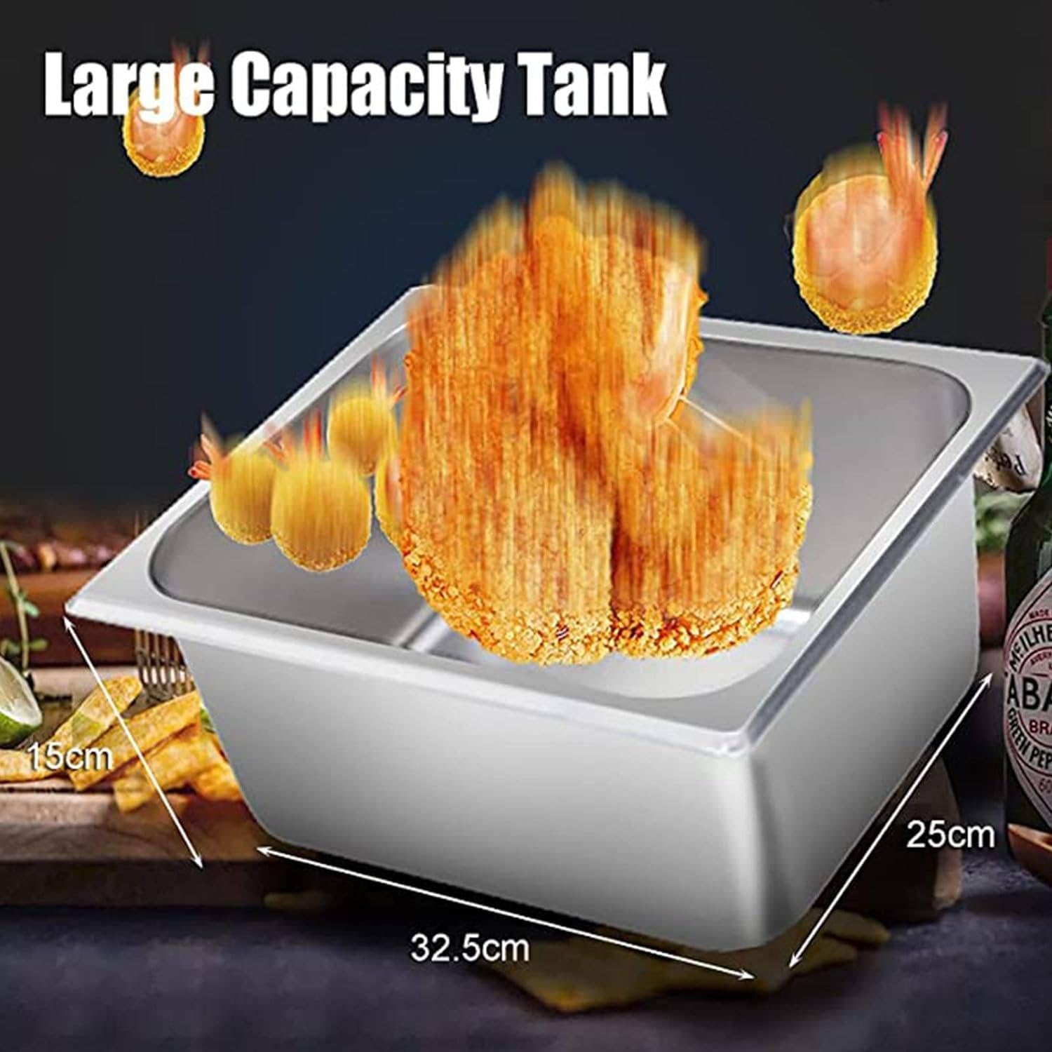 Freidora De Gas, Freidoras Industriales, Freidora a Gas Comercial, Freidora De Cocina,10l/20l/30lencimera a Gas Profesional De Alta Capacidad,para Cocinar Alimentos,10L