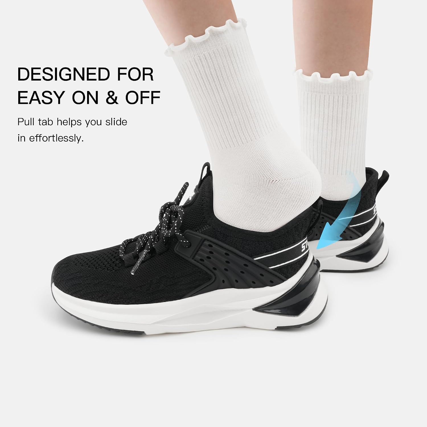 Stelle Girls Tennis Shoes with DIY Charms Slip-on Kids Sneakers