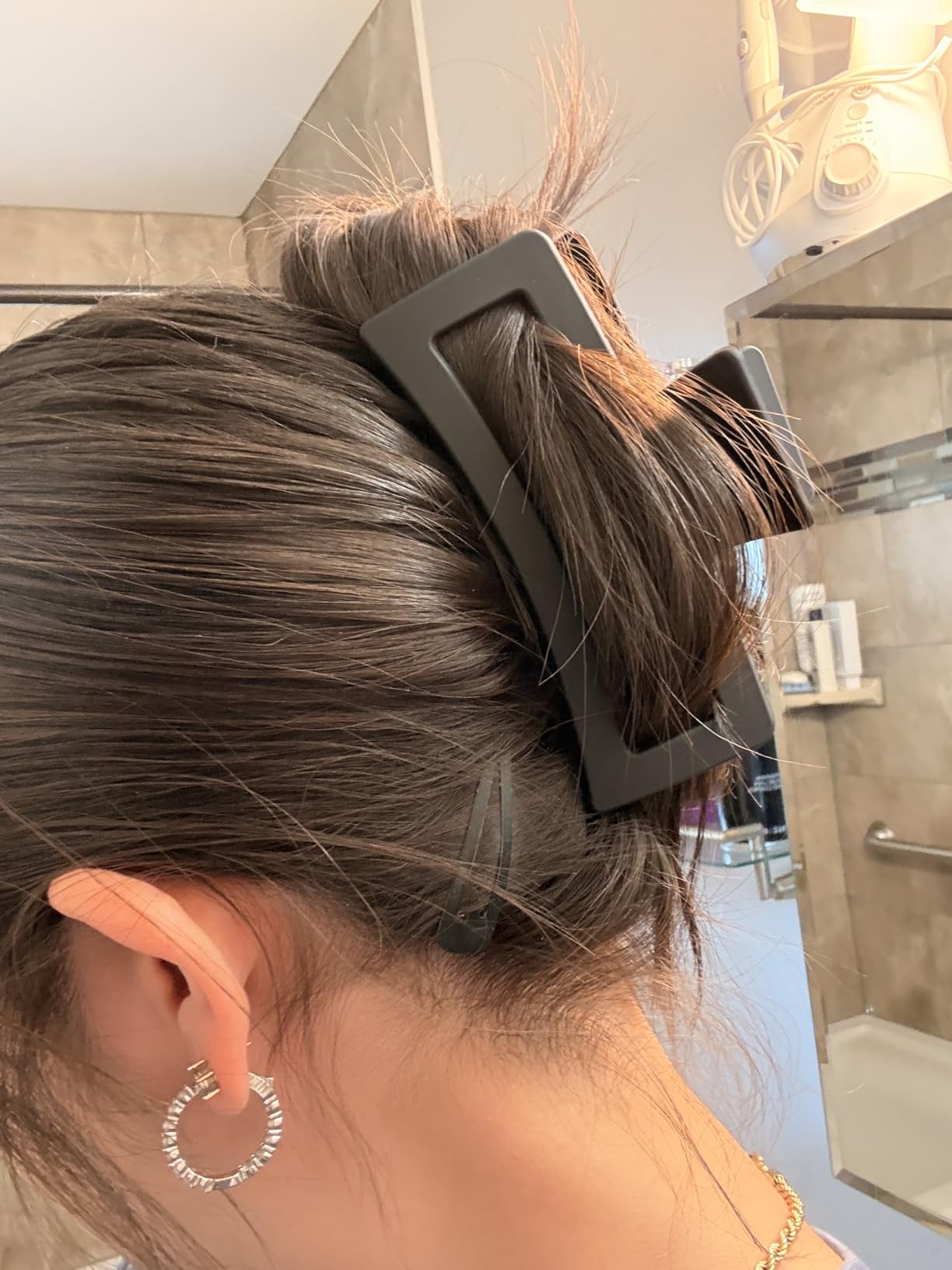 ZYTJ 5 Inche Extra Large Claw Clips for Thick Hair and Long Hair, 4 Pack Xl Jumbo Claw clips, Oversized Matte Non-slip Rectangle Hair Clips for Women, Big Strong Hold Jaw Clip,Neutral Color