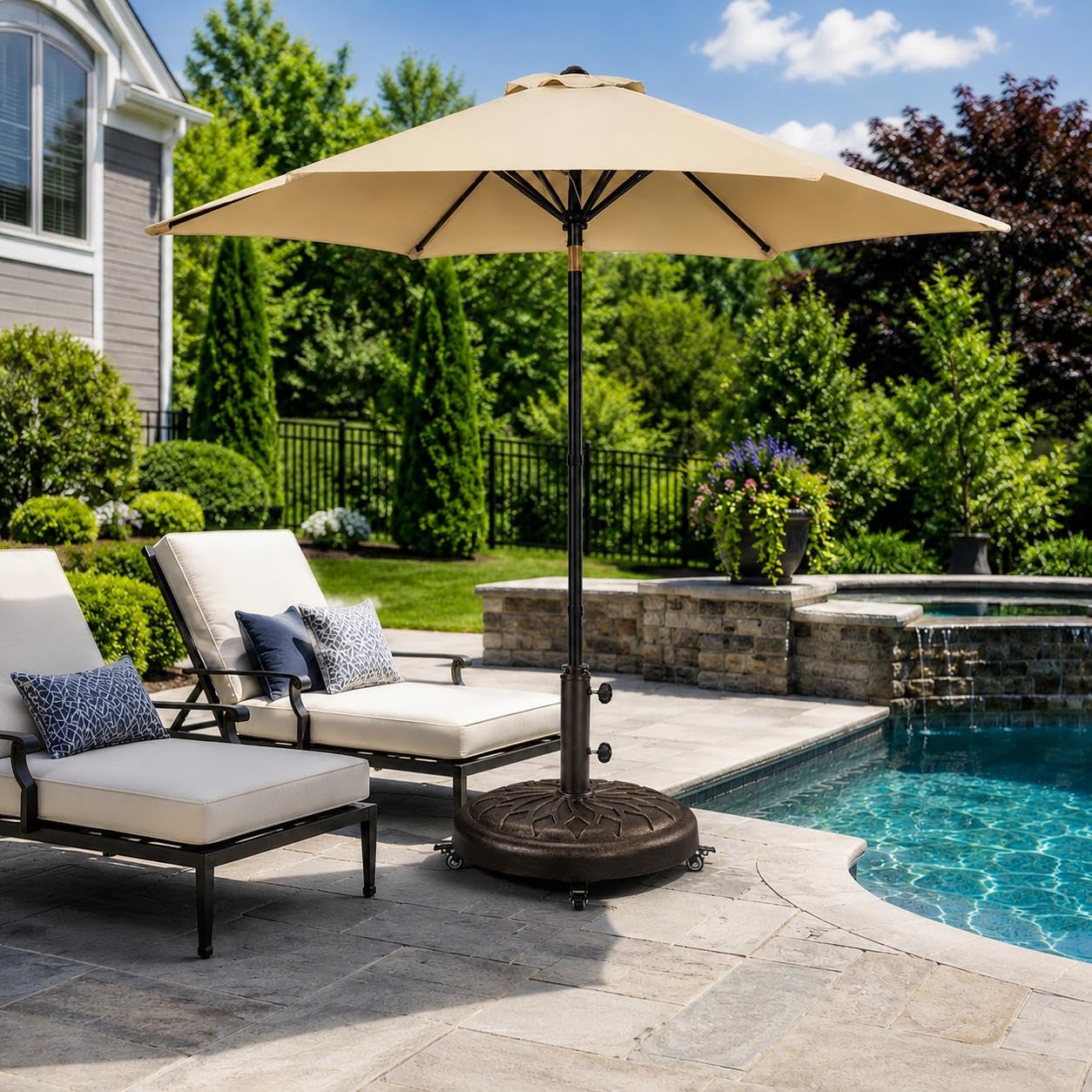 black patio umbrella stand Outsunny Patio Umbrella Base
