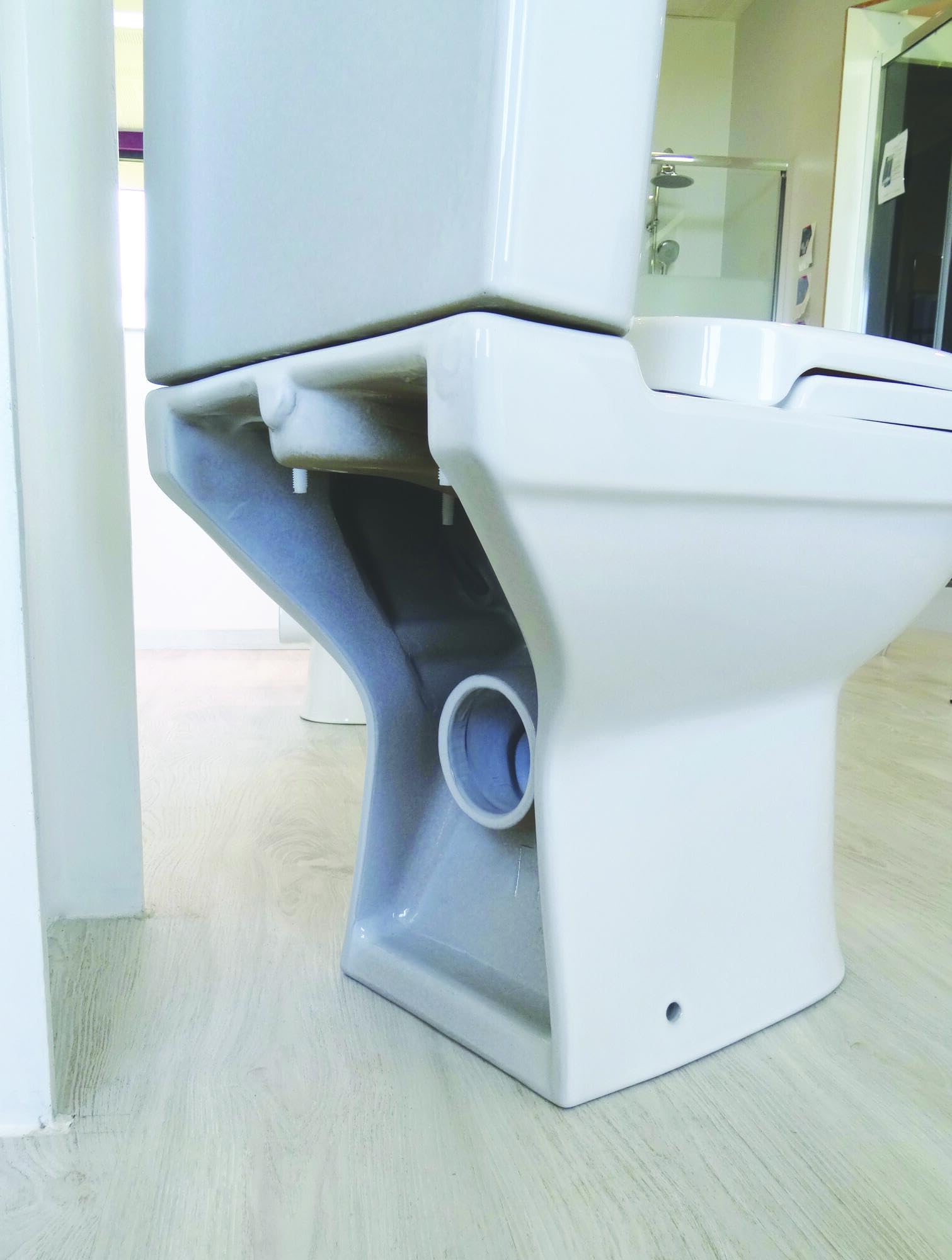 ONDÉE - Pack WC CLAIN con uscita orizzontale - Vaso a bassa profondità 39cm - Ceramica bianca - Coperchio con chiusura rallentata - Meccanismo di scarico 3/6L - Alimentazione laterale reversibile