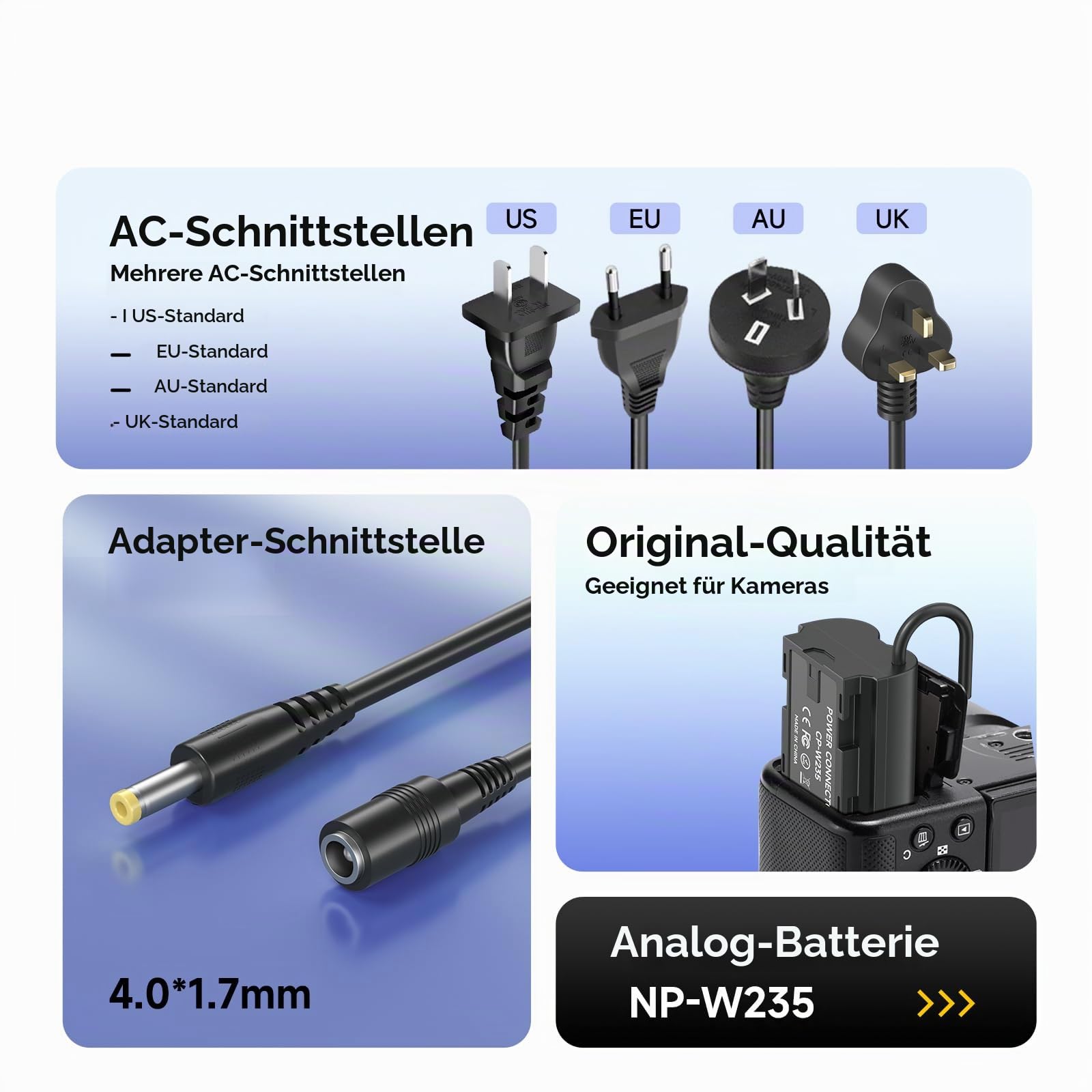 NP-W235 Dummy-Akku-Netzteil mit USB, DC-Koppler, Ersatz für Fujifilm X-T5 X-T4 X-H2S X-H2 GFX50SII GFX100S VG-XT4 X-S20-4266 Kameras Dummy Battery