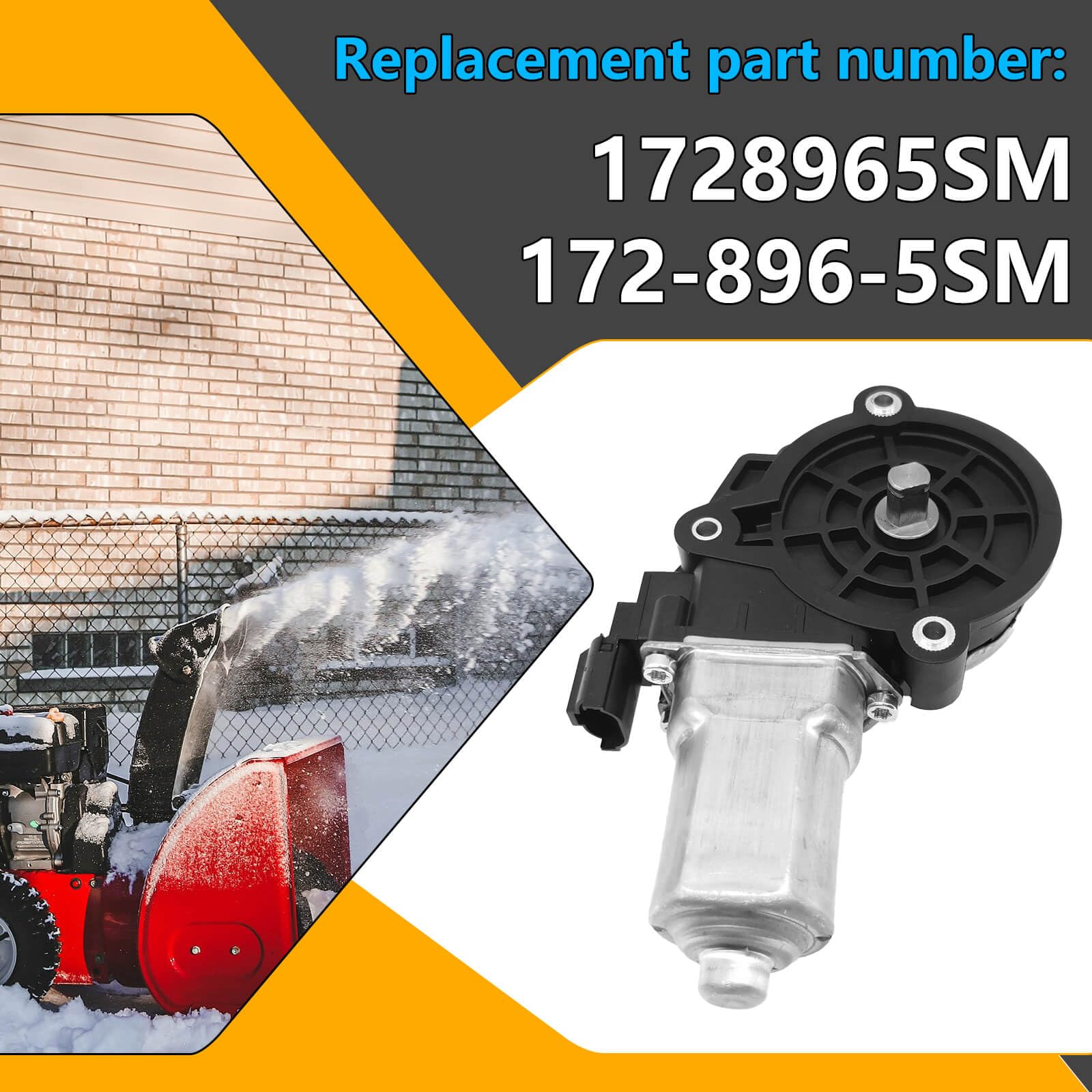 1728965SM Moteur à goulotte pour souffleuse à neige et souffleuse à neige, compatible avec Murray, Simplicity, Bri-GGS, Str-att-on, 172-896-5SM