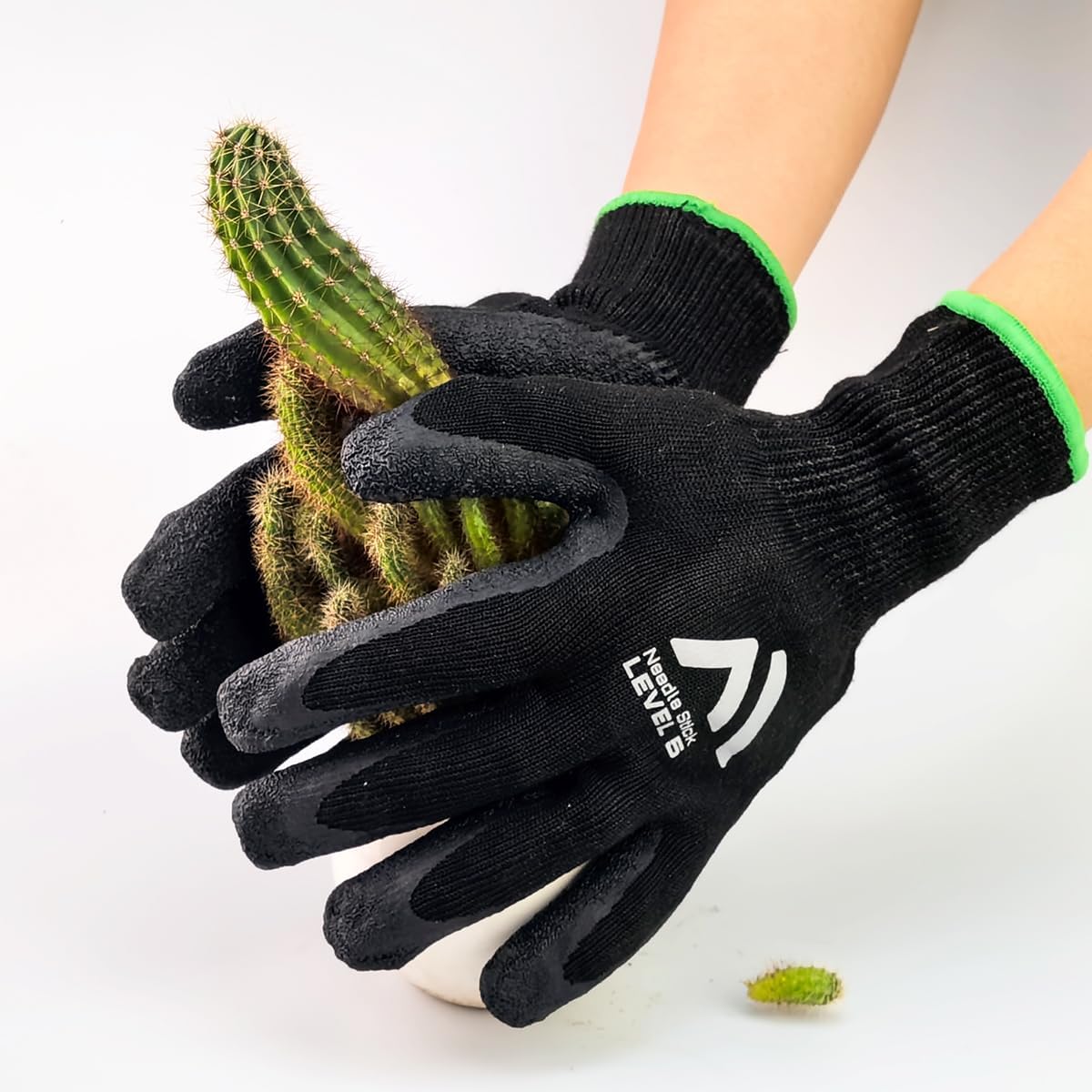 Level 5 A9/F Cut Resistant Gloves HPPE + Steel Wire Palm-Coated Textured Latex Anti-Stab/Puncture for Durian Opening