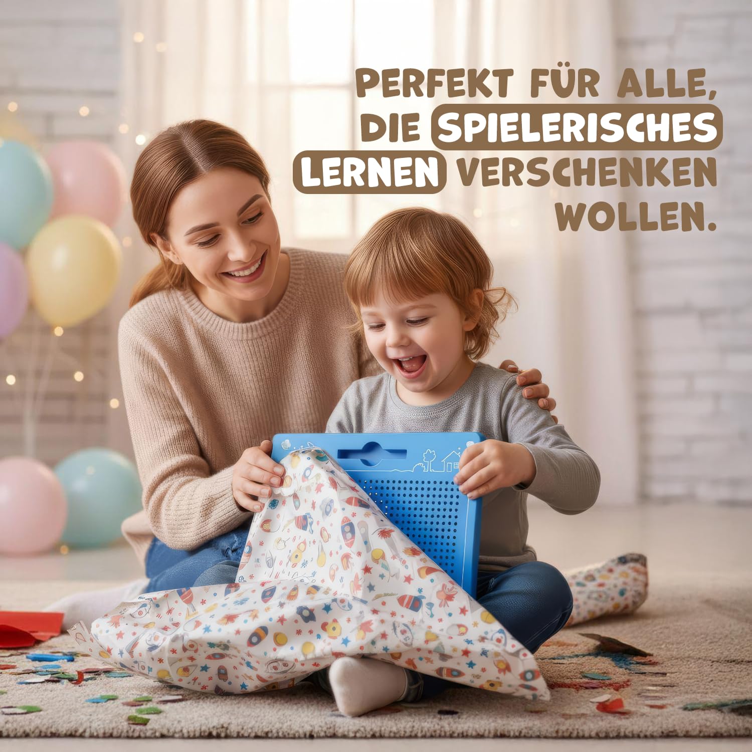 Magnetspiel für Kinder - Zaubertafel mit Kugeln und Stift - Tolle Beschäftigung Kinder ab 3 - Das magische Magnet Spiel für die stressfreie Autofahrt