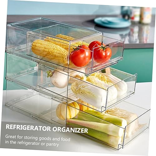 Miniatura 5 de Caja para refrigerador, cajones extraíbles, organizador de latas, contenedor de almacenamiento para refrigerador, despensa grande de almacenamiento