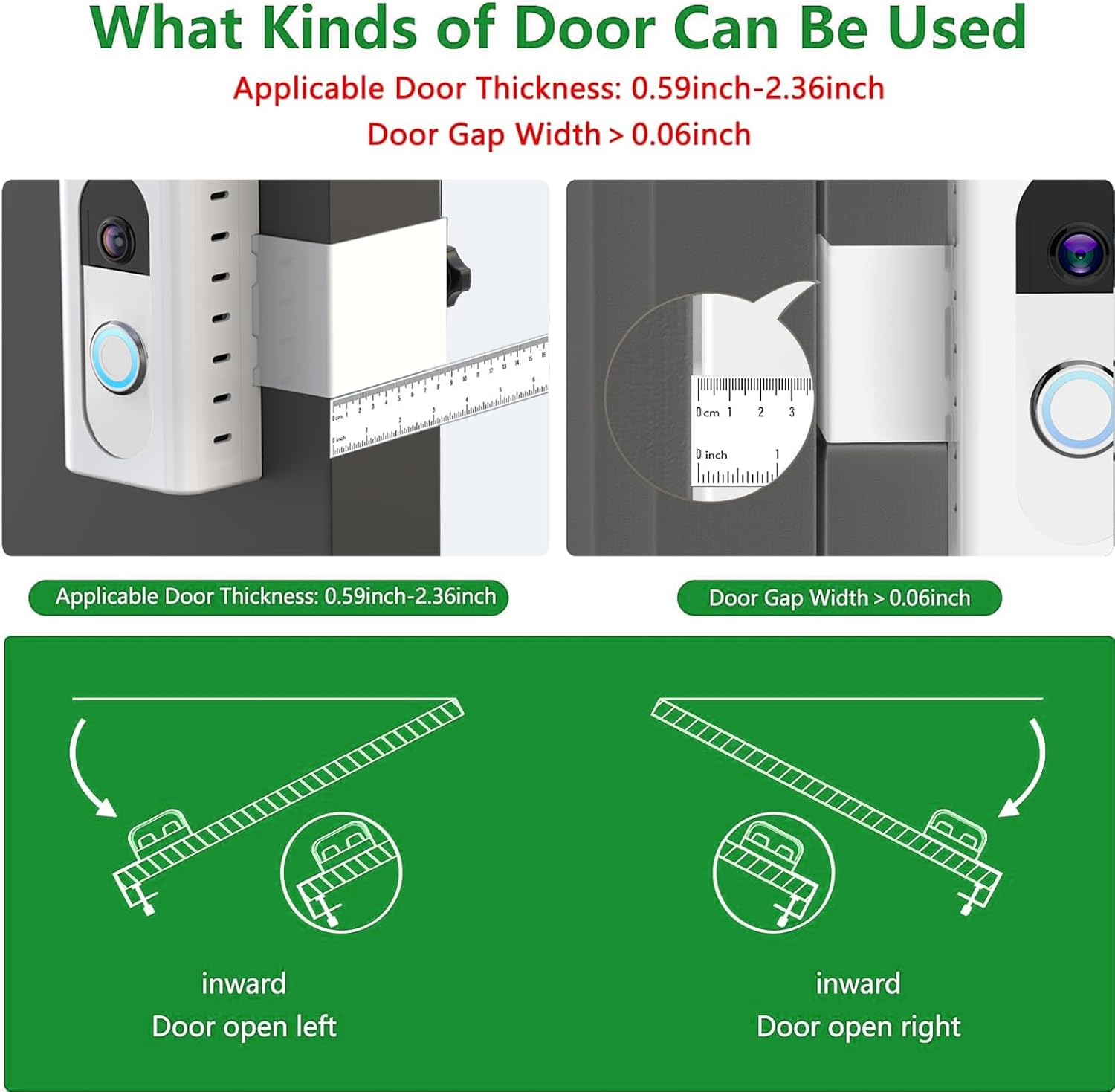QIBOX Anti-Theft Video Doorbell Mount Compatible with Ring/Blink Video Doorbell 4/3/3 Plus/2/1/(2020 Release), Adjustable No-Drill Mounting Bracket Adapter Holder Accessories for Home Rentals, White