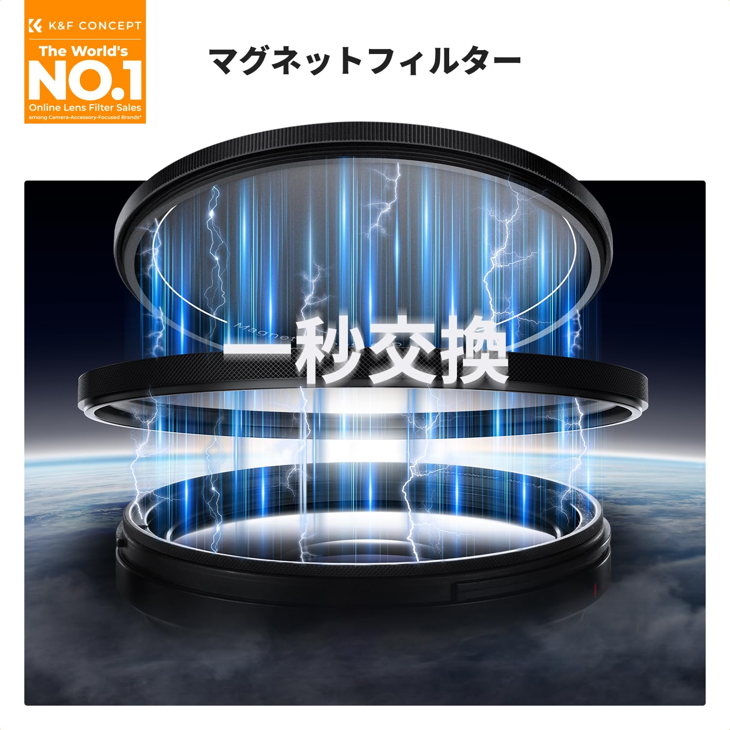 Amazon | K&F CONCEPT 58mm マグネットCPLフィルター+レンズキャップ