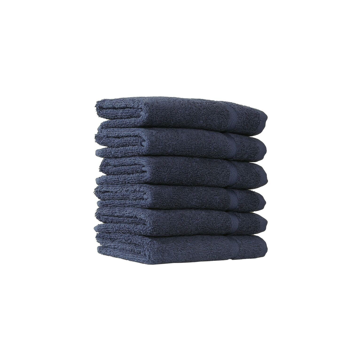 Linum Home Textiles 100% Turkish Cotton Denzi Washcloths, Set of 6, Dark Blue