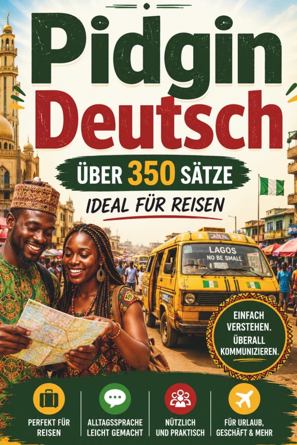 Lerne Pidgin Deutsch einfach und schnell – praktische Sätze für echte Alltagssituationen in Nigeria: Praktische Alltagssprache für Flughafen, Hotel, Restaurant, Markt, Arzt und Liebe